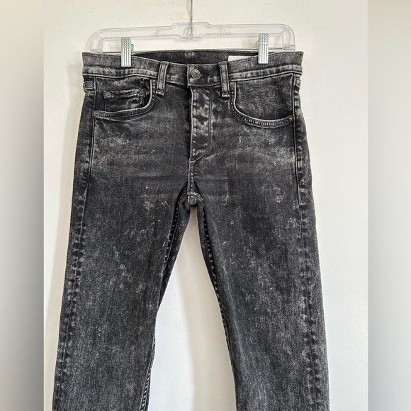 Rag & Bone Acid Black Denim Designer Standard Issue Skinny Leg Jeans size 28 EUC - Picture 3 of 9